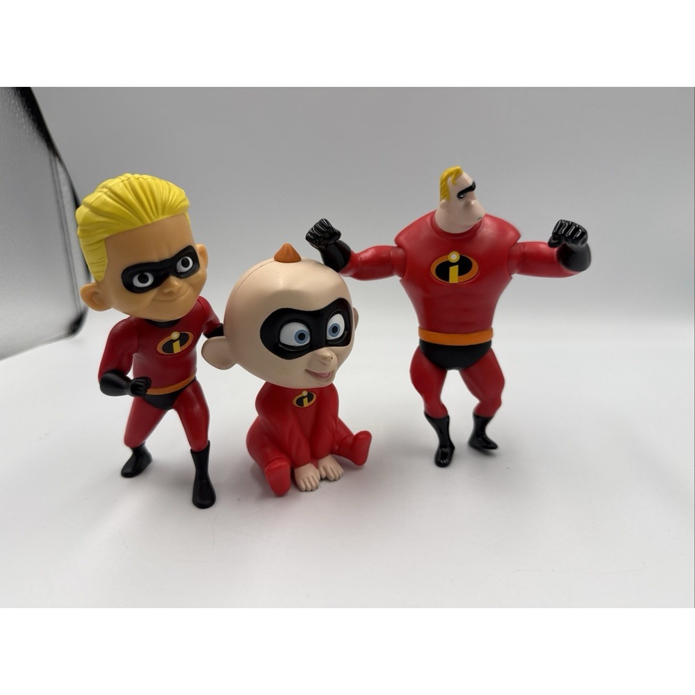 Disney Pixar The Incredibles Toy Figure Lot Mr Incredible Jack Jack DashVintage